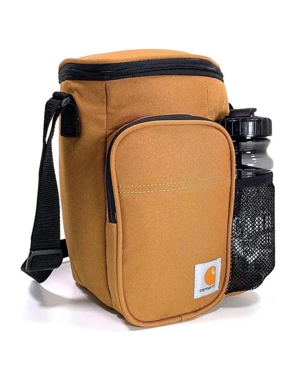 Carhartt Insulated 10 Can Vertical Cooler Water Bottle Brown Rain Defender
